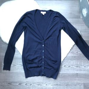 F21 Longline Blue cardigan with Pockets S
